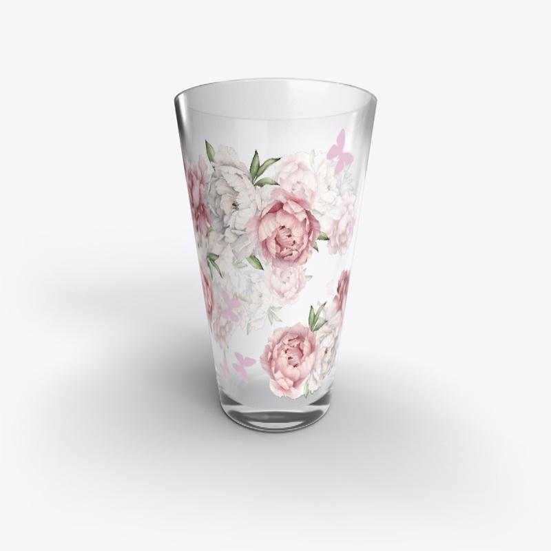 Large Floral Glass